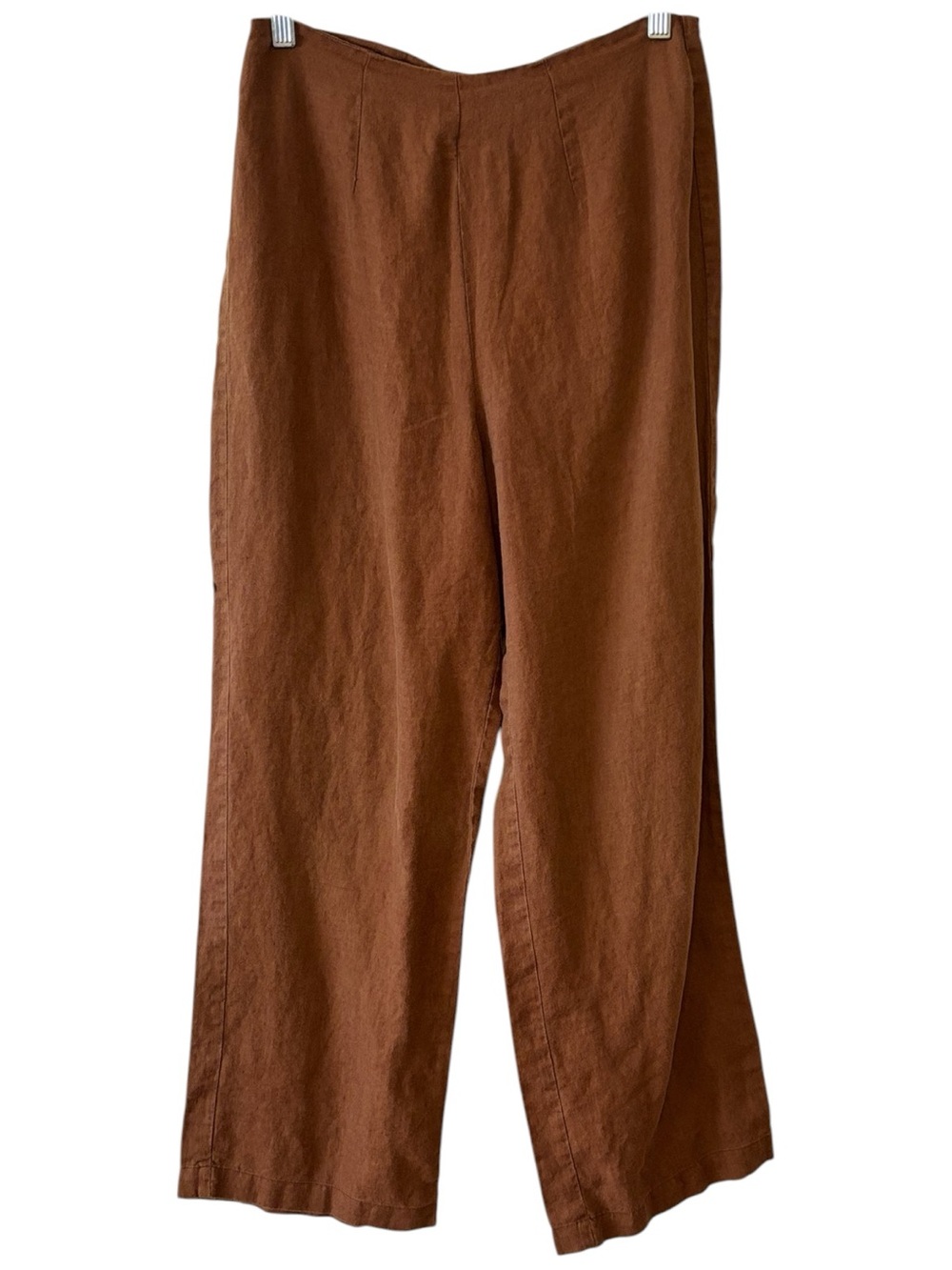 Reformation Brown Linen Flat Front High Rise Pants Size 6